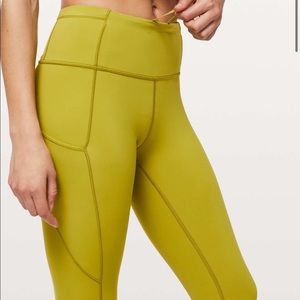 Lululemon Fast and Free HR Leggings Lime sz 4